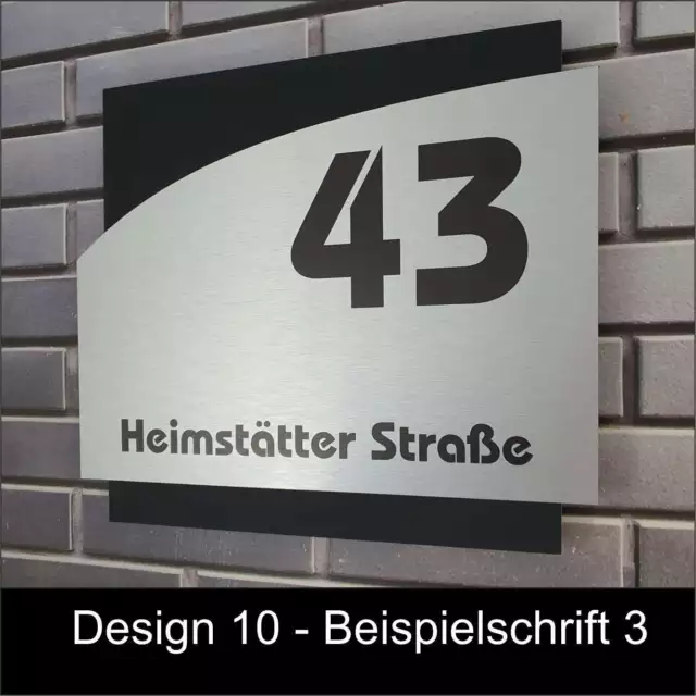 3D Hausnummer Hausnummernschild Acryl Edelstahl Design Modern anthrazit schwarz-