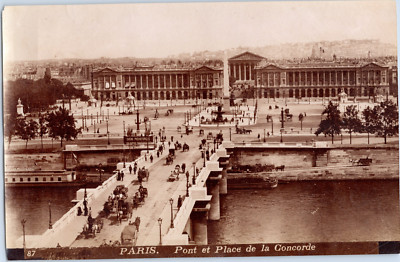 Tirage a France pont et place de la Concorde  Vintage Albumen Print Paris 