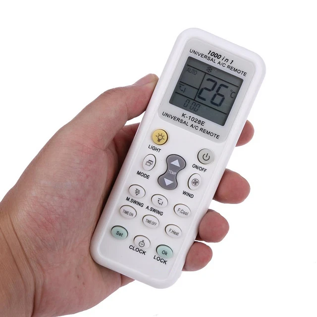 Telecomando Universale Yunir K-1028E Con LCD Per Climatizzatore - Funzioni Timer E Orologio - Bianco