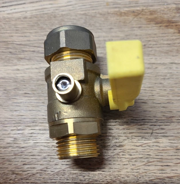 15MM GAS ISOLATION Valve with test point Gas Cock Tap Brass