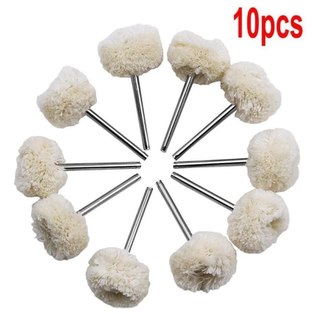 10x 3mm Shank Wool Polishing Wheels Grinding Brush Buffing Pad Rotary Tools Set