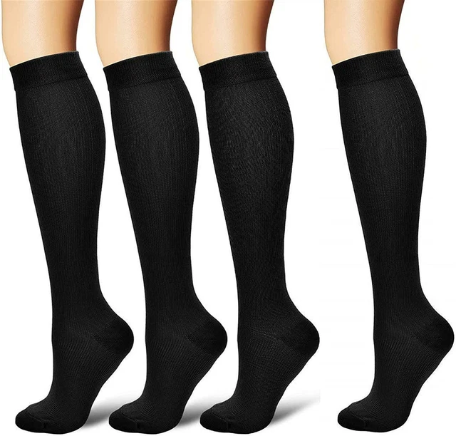 4 pares de medias de compresión medias de trombosis calcetines de compresión unisex