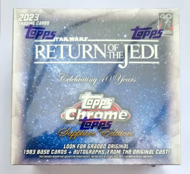 Topps Star Wars Chrome Sapphire Boîte du Retour du Jedi 40e Célébration 2023