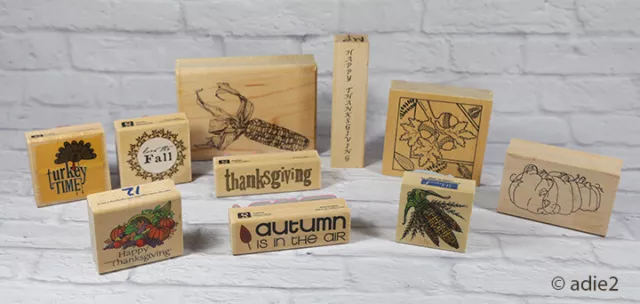 Lot of 10 Thanksgiving Rubber Stamps Studio G, Great Impressions, Hero Arts, Art