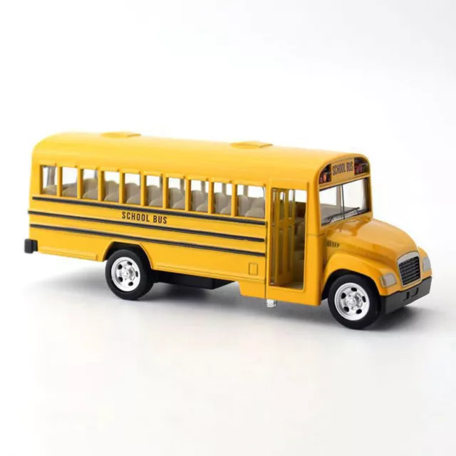 4.7'' School Bus Toy Diecast Model Car Kids Boys Christmas Gift Pull Back Yellow