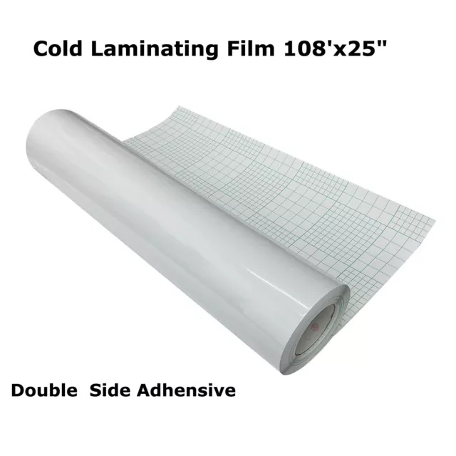 Double Sided Adhensive Pressure Sensitive Laminating Mount Film 108'x25" Roll