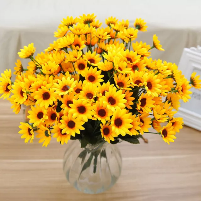 14Tête Fausse Fleur Artificielle De Tournesol De Fleur Bouquet Mariage Fl.-lm