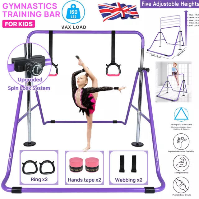 Adjustable Horizontal High Bars Gymnastics Junior Kids Bar Home Training Gym UK