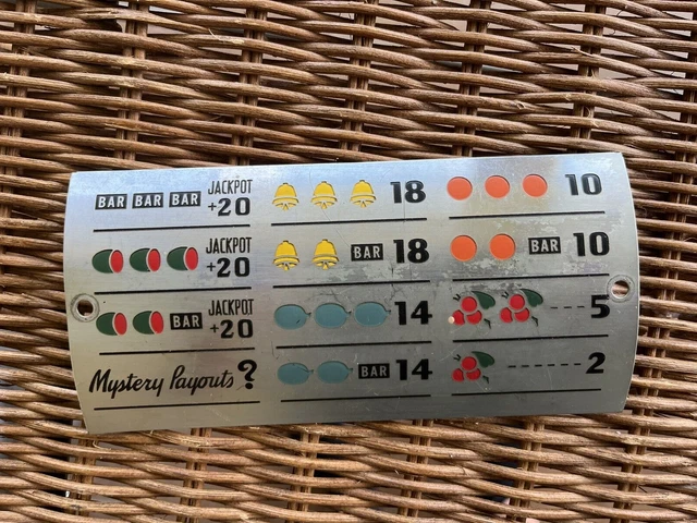 Mills Hi-Top antique slot machine metal payout card
