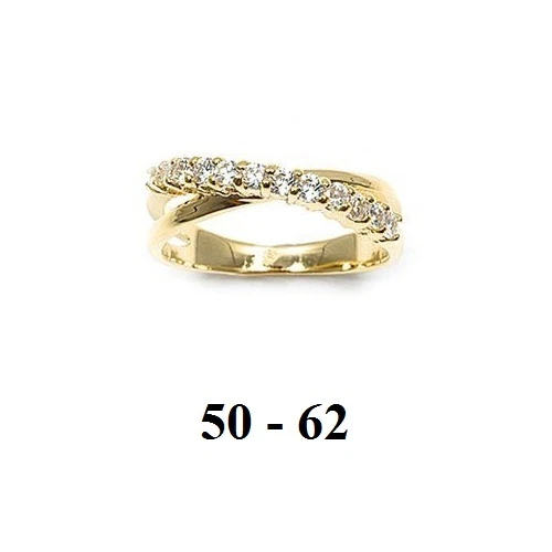 Alliance En Plaqué Or 18K Avec Diamants Cz - Taille 58 - Rail Sertie - Dolly-Bijoux - Neuf