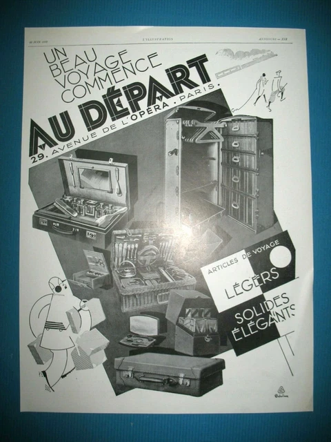 Publicite De Presse Au Depart Bagagerie Malle Articles De Voyage 1929