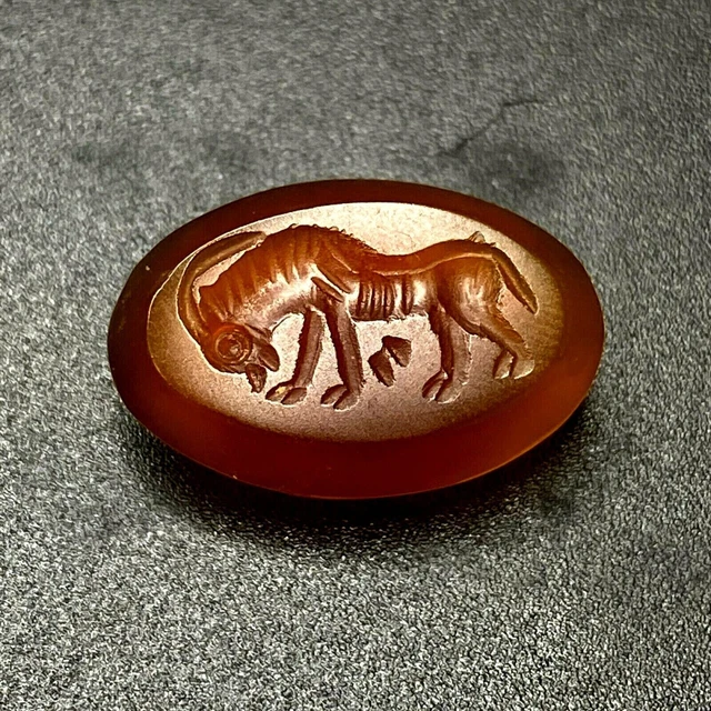 Antiguo Antiguo Antiguo Sasanian Calcedonia Ágata sello Intaglio sello CIERVO