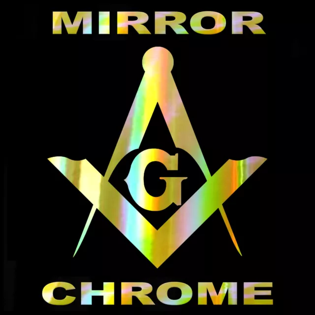 Free Mason Decal - Masonry Sticker - Select Chrome Color And Size