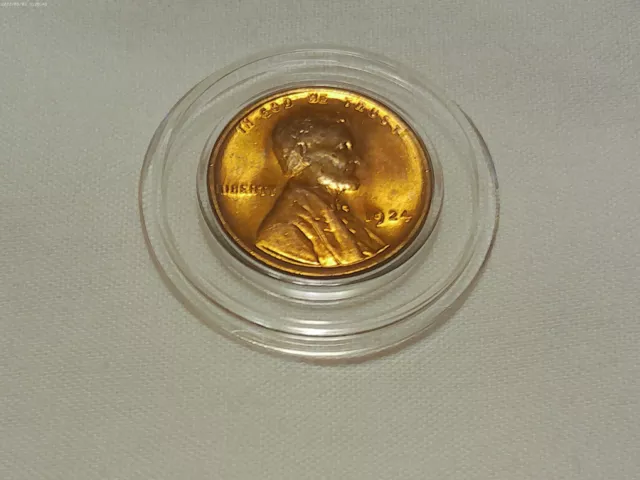 1924 Lincoln Cent Brilliant Uncirculated Full Red!! Was Graded 64 RED by ANACS!!