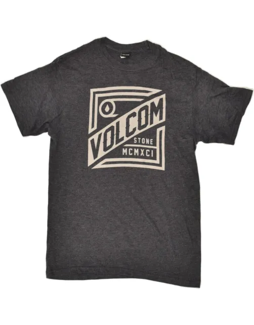 VOLCOM Womens Graphic T-Shirt Top UK 12 Medium Grey Cotton AO10