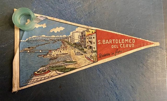 Rara e originale Bandierina per Vespa: S.BARTOLOMEO del CERVO anni’ 60