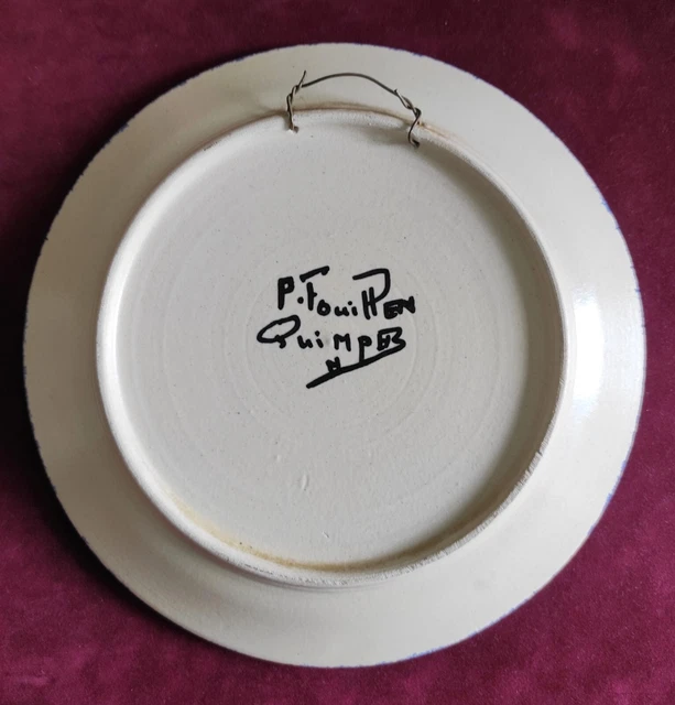 PICHET EN FAÏENCE de Quimper signé Paul Fouillen art déco 1 litre EUR