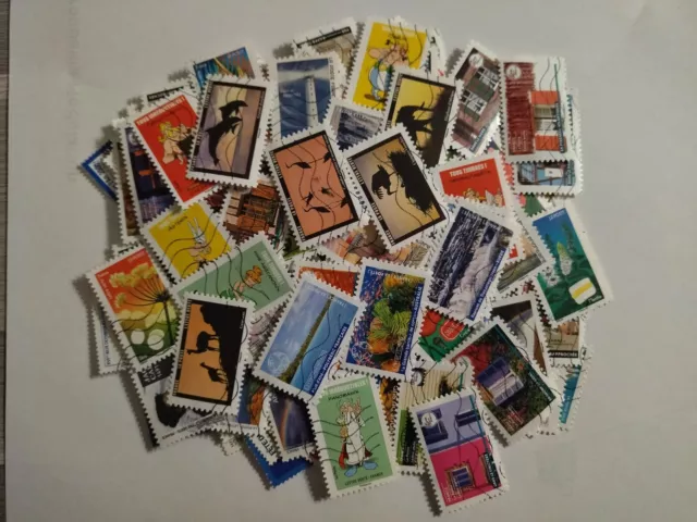 Lot de 200 Timbres  Oblitérés France Divers