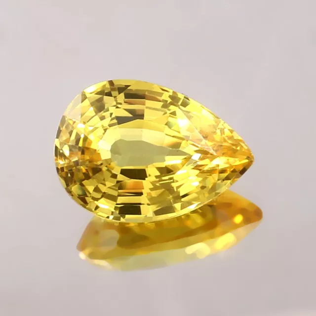 AAA Natural Flawless Ceylon Yellow Sapphire Pear Loose Gemstone Cut 14x10 MM