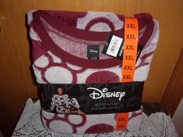 ⚡️Disney Mickey Mouse Women’s 2pc Jogger Lounge Set - Burgundy XXL