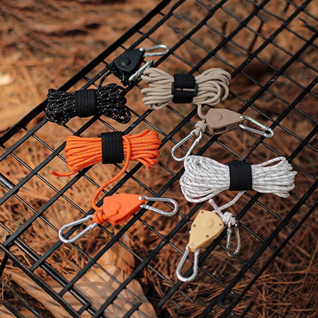 FR 5M CANOPY Tie Down Strap Adjustable Fixed Buckle Pulley Rope Camping ...