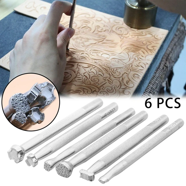 Cuero artesanía herramientas de ganchillo trabajo sillas de montar hacer sellos de grabado 6pieces / set