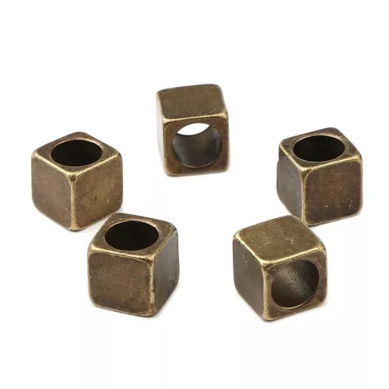 10 ungewöhnliche quadratische Form Antik Bronze Ton Zwischenring Perlen 8 mm x 8 mm