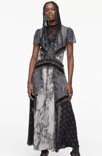 Contrasting lace dress zara sales