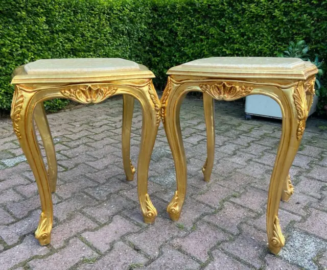 French Louis XVI Style Pair of Side Tables with Worldwide Shipping Made to Order