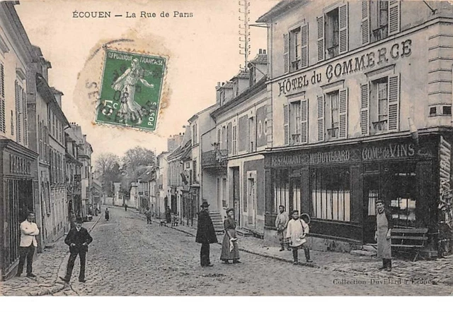 95 - n°150975 - ecouen - la rue de paris - hôtel du commerce
