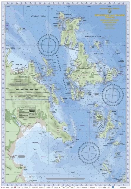 Boating, Fishing, Qld Marine Safety Chart - WHITSUNDAY & ISLANDS + BONUS