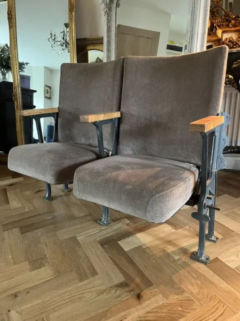 Vintage Upholstered Art Deco Style Cinema/Theatre Seats