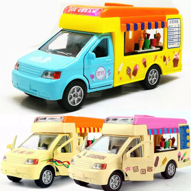 1:32 Hot Dog Truck Eiswagen Spielzeug Auto Die Cast Modellauto Kinder Ton Licht
