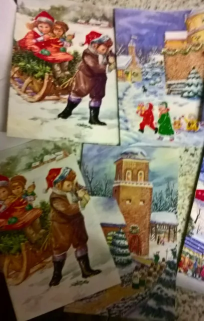 10 Assorted 1970/80’s Vintage Christmas Cards with traditional greetings 2