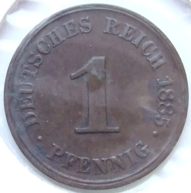 Moneta Reich Tedesco Impero Tedesco 1 Pfennig 1885 J IN Very fine