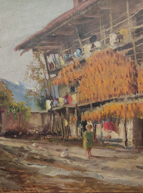 Ángel M (Torino, 1877-1947) - País Montano - Aceite En Panel