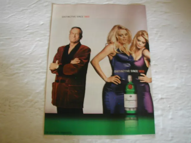 2003 Tanqueray Gin Hugh Hefner Sexy Playboy Bunnies 7X9.5 Vintage Print Ad L044