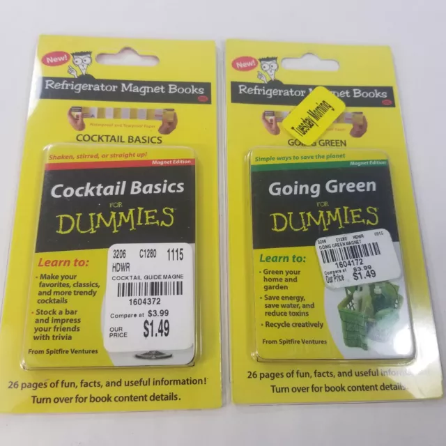 Refrigerator Magnet Books for Dummies: Going Green & Cocktail Basics