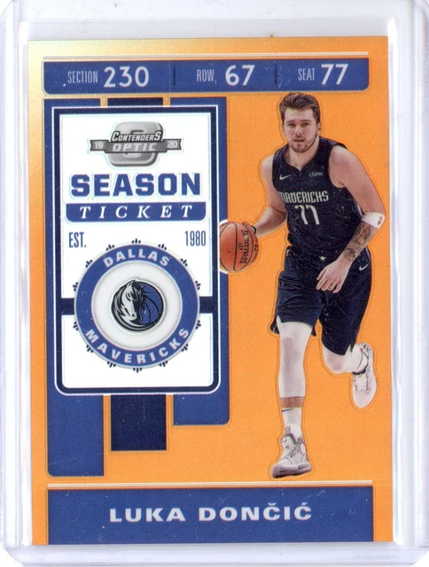 Luka Doncic 2019-20 Panini Contenders Optic Season Ticket Orange Prizm /49 #34