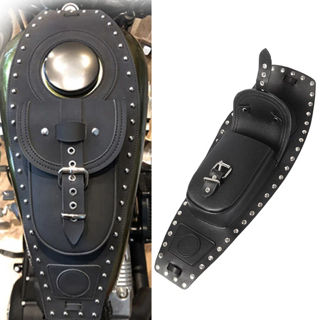 Panneau De Réservoir Et Protège-reservoir Pour Harley Dyna 2008-2013 - Noir, ABS Et Cuir PU - Protection Contre Les Pierres