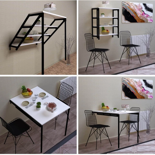 MURPHY FOLDING TABLE Wall Mounted Dining Table Converts to 4Tier Wall