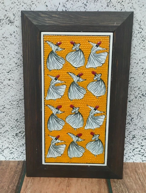 Handmade Handpainted Ceramic Turkish Whirling Dervish Tile Ornament Wall Hanging