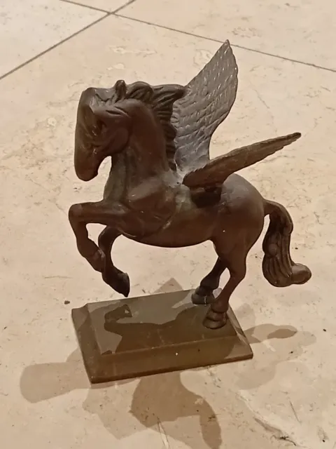 Vintage Solid Brass Pegasus Figurine Winged Flying Horse