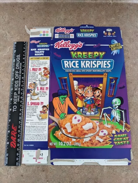 KELLOGG'S KREEPY MARSHMALLOW Rice Krispies Cereal Box Halloween 2001 $4 ...