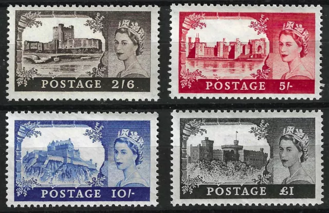 GB SG536/539 QEII 1955 Waterlow Castles, Set of 4, Mint MLH