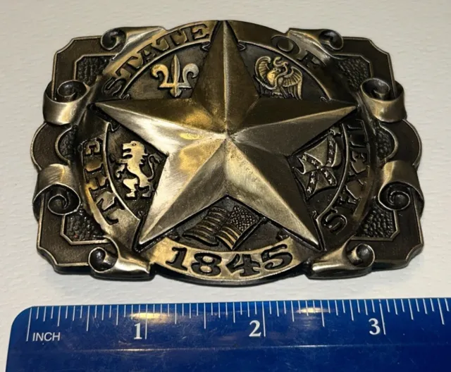 The State of Texas Lone Star Belt Buckle Award Design Medals Solid Brass