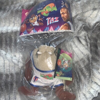 VINTAGE SPACE JAM Taz 8” Plush Doll Mcdonalds Looney Tunes Tasmanian