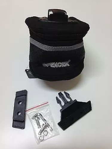 Borsa Borsone Posteriore Da Sella Per Bicicletta Bici Spencer Clips Nero Nuovo