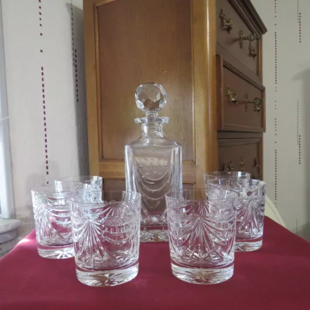 Servicio De Whisky 6 Vasos + 1 Jarra Cristal De lorraine Modelo Gerard