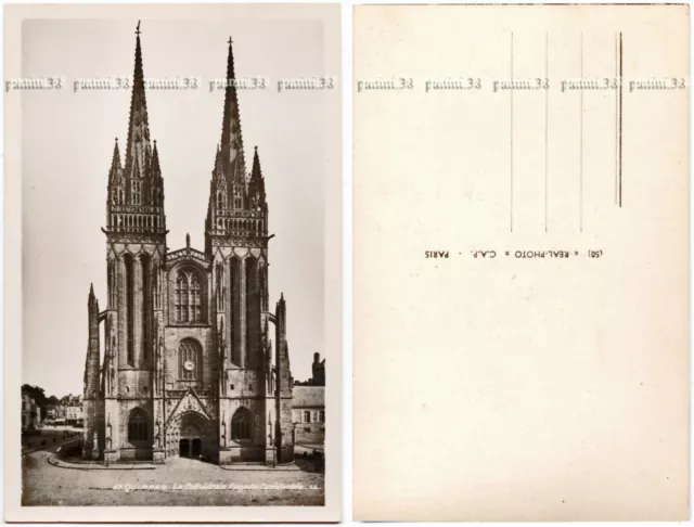 RARE !! Carte Postale CPA "LA CATHEDRALE" Postcard, Postkarte QUIMPER